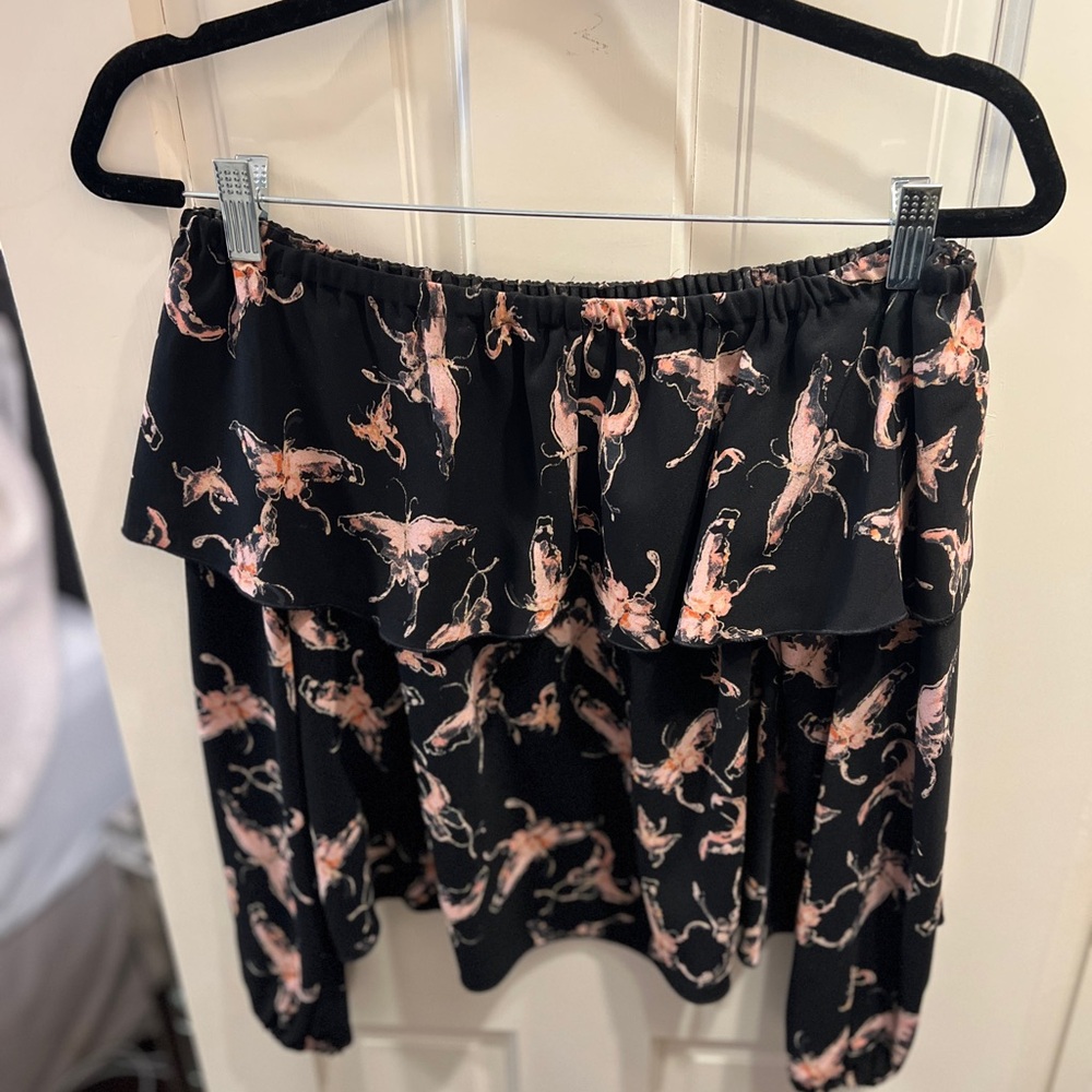 Wilfred Black and Pink Mini Skirt